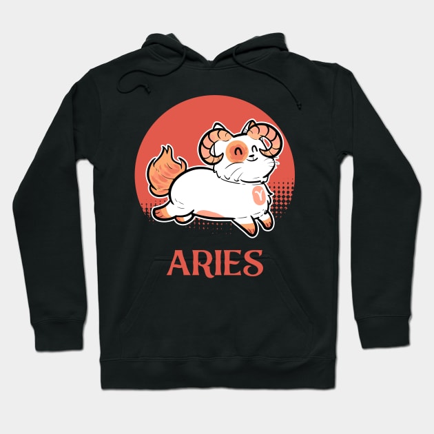 Aries Cat Horoscope Outline Zodiac Sign Kitten Hoodie by amango